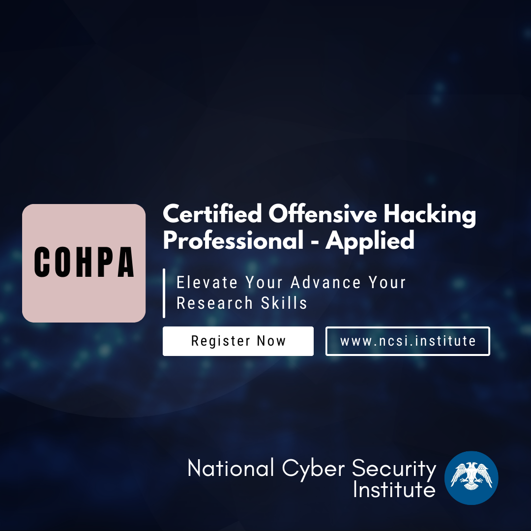 Certified Offensive Hacking Professional - Applied COHPA | Get Certified Today | + Lab